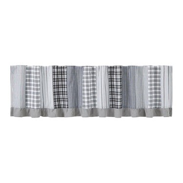 Sawyer Mill Black Patchwork Valance Curtain 19x90 VHC Brands - The Fox Decor